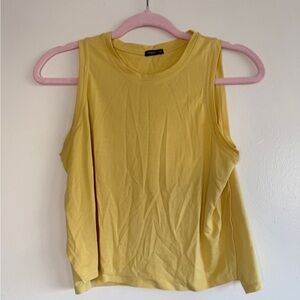Yellow Crewneck Sleeveless Tank Top